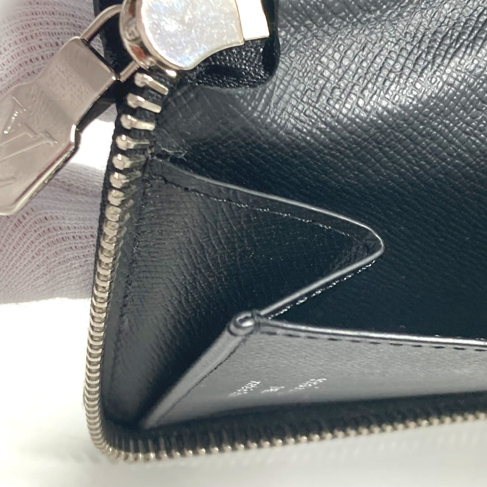 LOUIS VUITTON Long Wallet Purse M30731 Taiga Leather black Taiga Trio Color Zippy Wallet Vertical