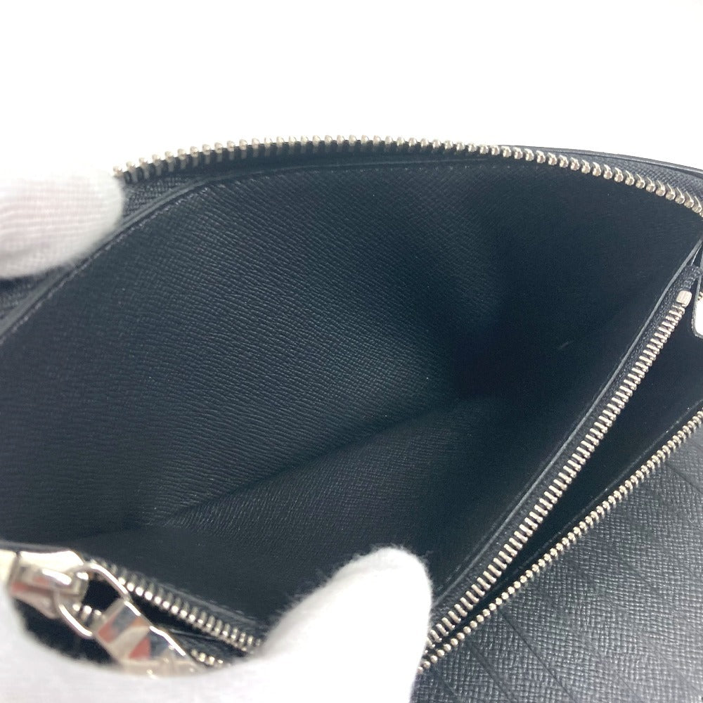 LOUIS VUITTON Long Wallet Purse M30731 Taiga Leather black Taiga Trio Color Zippy Wallet Vertical