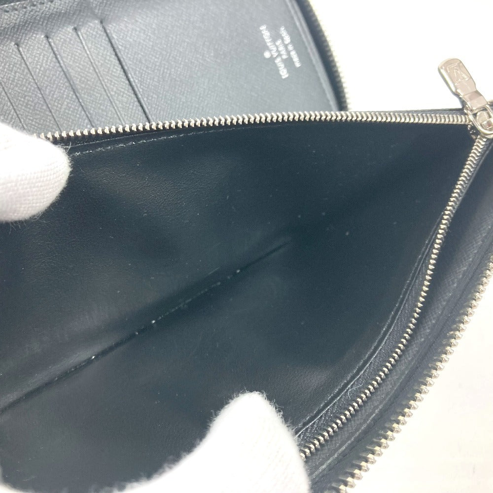 LOUIS VUITTON Long Wallet Purse M30731 Taiga Leather black Taiga Trio Color Zippy Wallet Vertical
