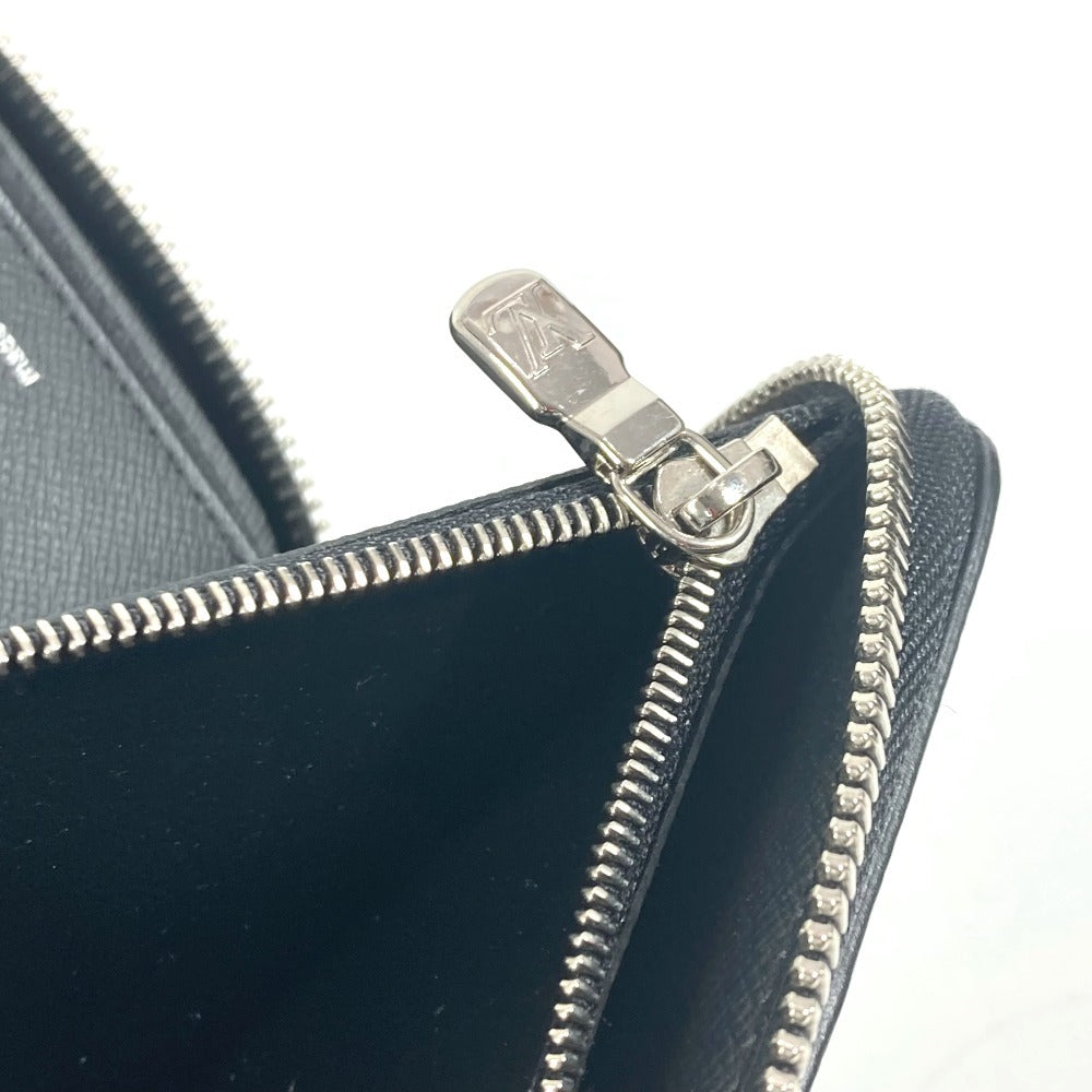 LOUIS VUITTON Long Wallet Purse M30731 Taiga Leather black Taiga Trio Color Zippy Wallet Vertical