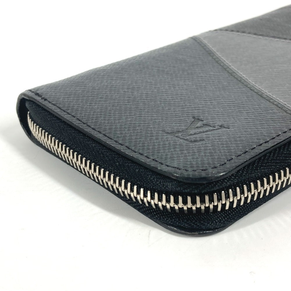 LOUIS VUITTON Long Wallet Purse M30731 Taiga Leather black Taiga Trio Color Zippy Wallet Vertical