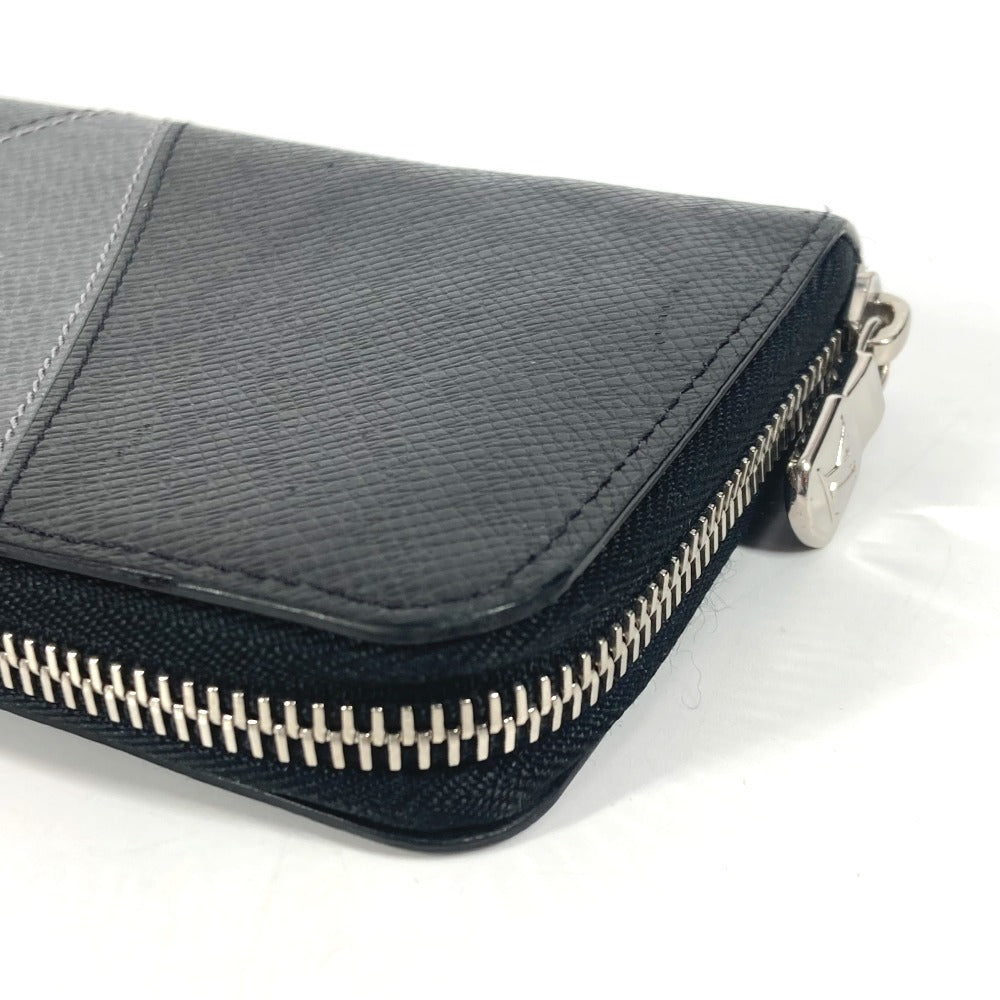 LOUIS VUITTON Long Wallet Purse M30731 Taiga Leather black Taiga Trio Color Zippy Wallet Vertical
