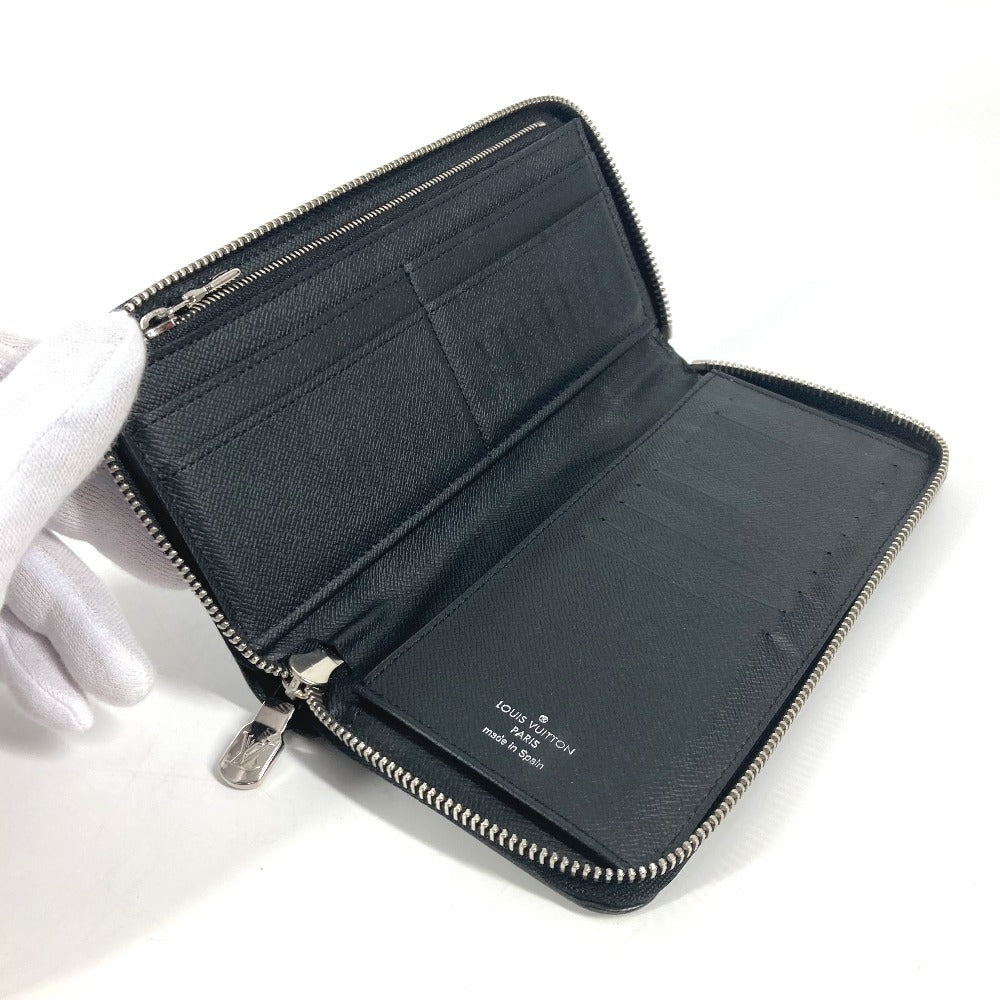 LOUIS VUITTON Long Wallet Purse M30731 Taiga Leather black Taiga Trio Color Zippy Wallet Vertical