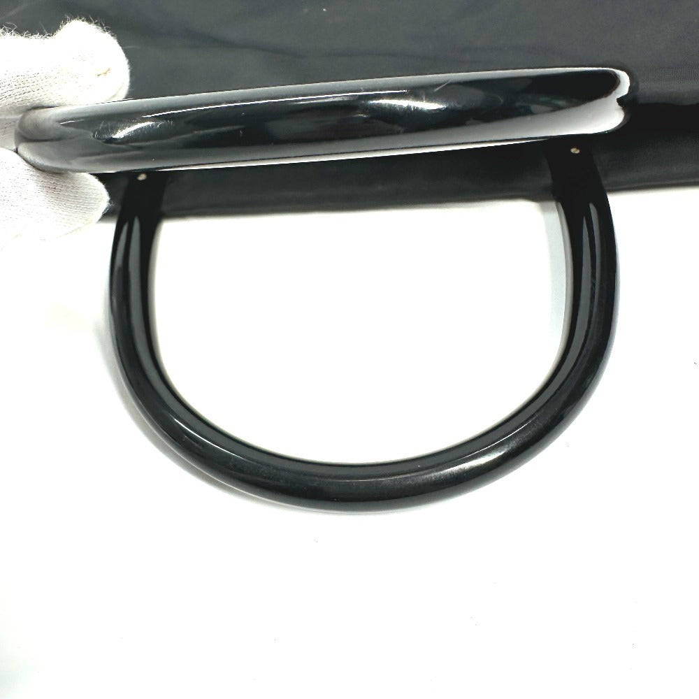 PRADA Handbag Nylon black Triangle logo plate Plat Stick handle