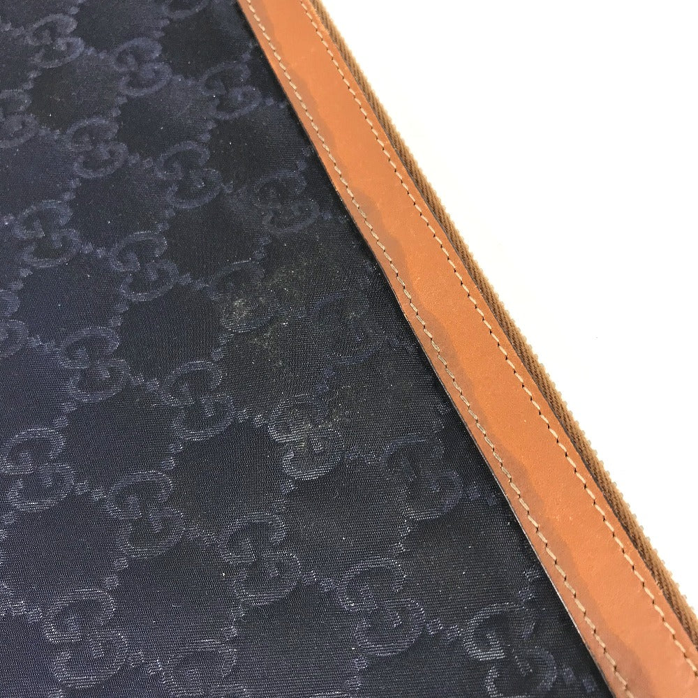 GUCCI Clutch bag 286209 Leather / nylon Navy GG logo