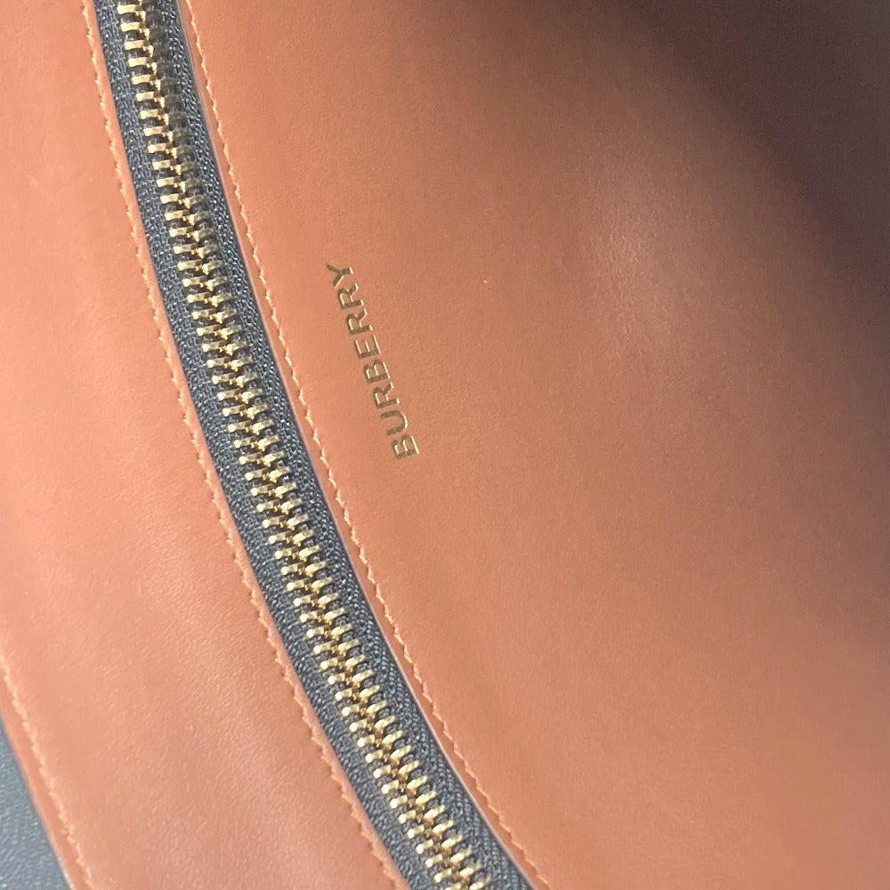 BURBERRY Clutch bag Leather / canvas Brown TB logo