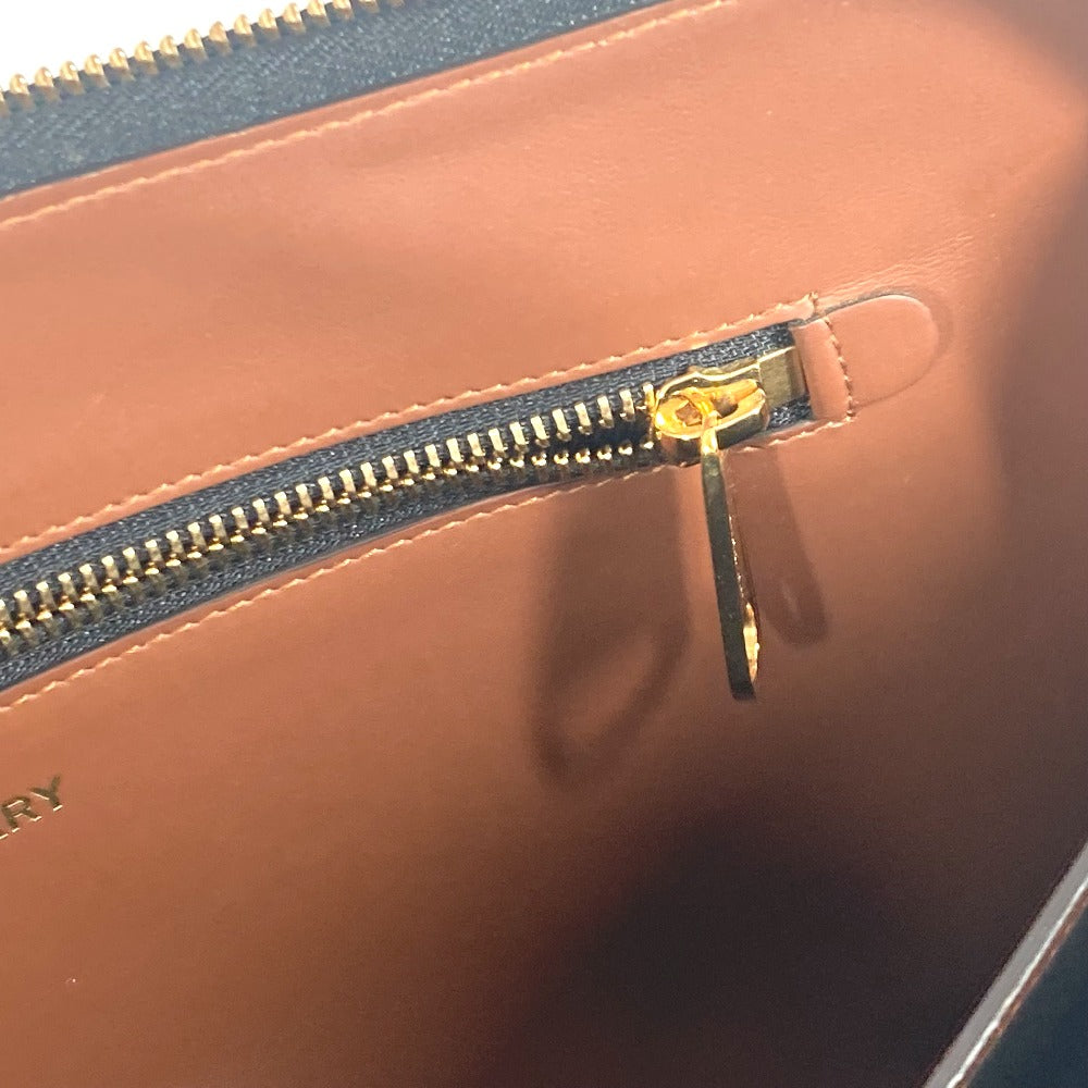 BURBERRY Clutch bag Leather / canvas Brown TB logo