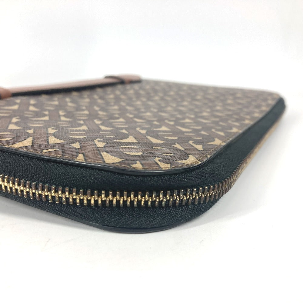 BURBERRY Clutch bag Leather / canvas Brown TB logo