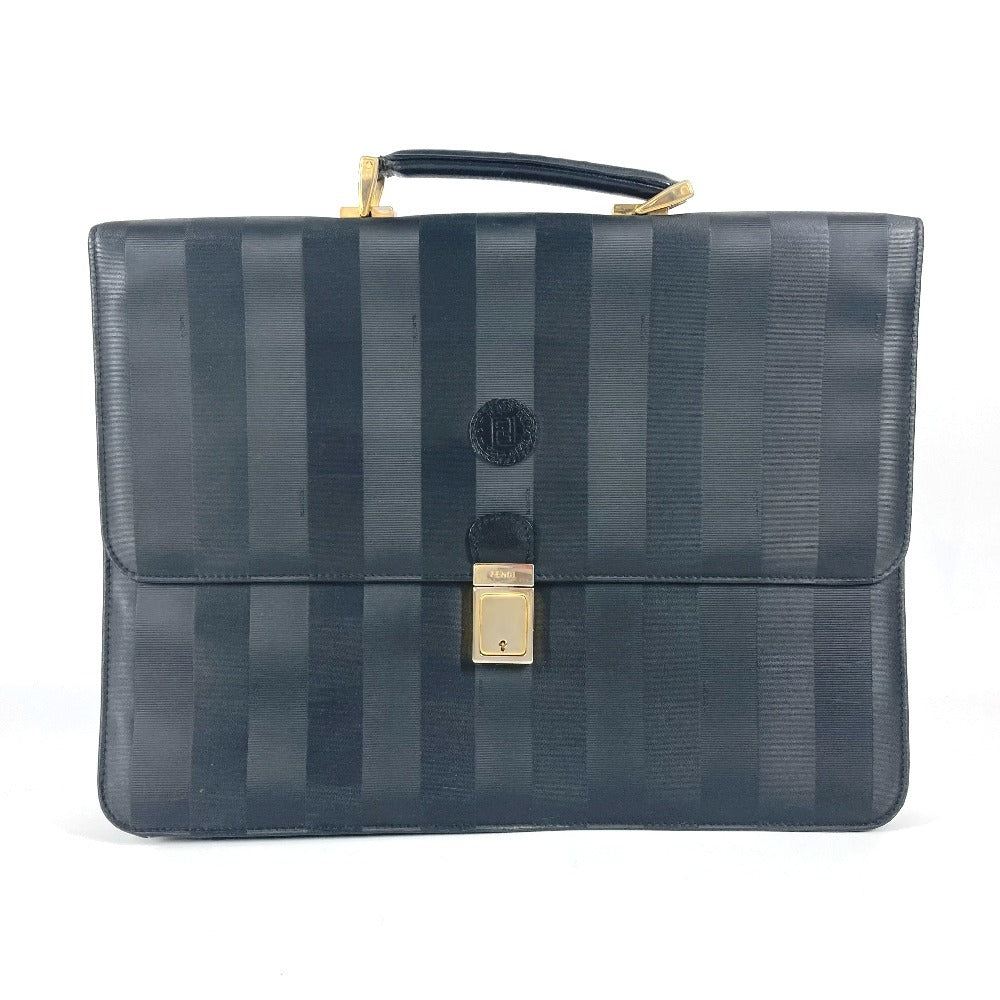 FENDI Business bag PVC / Leather black vintage Pecan logo