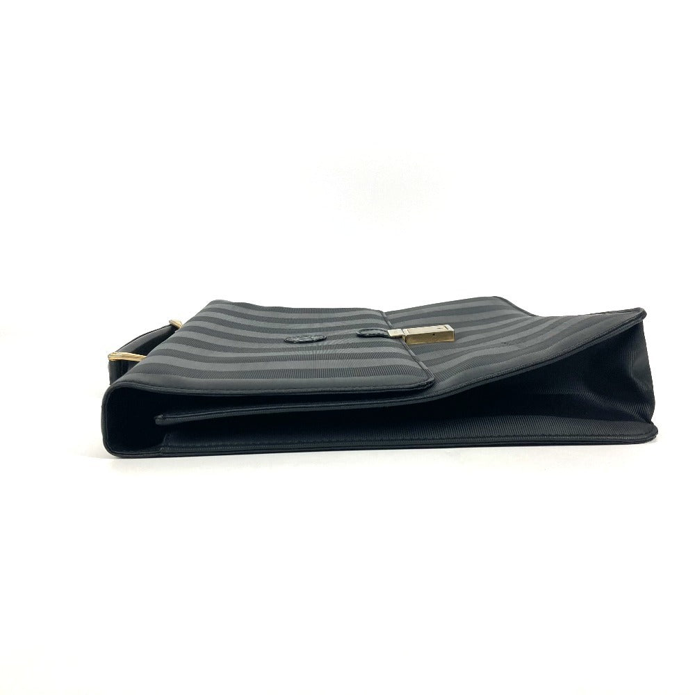 FENDI Business bag PVC / Leather black vintage Pecan logo