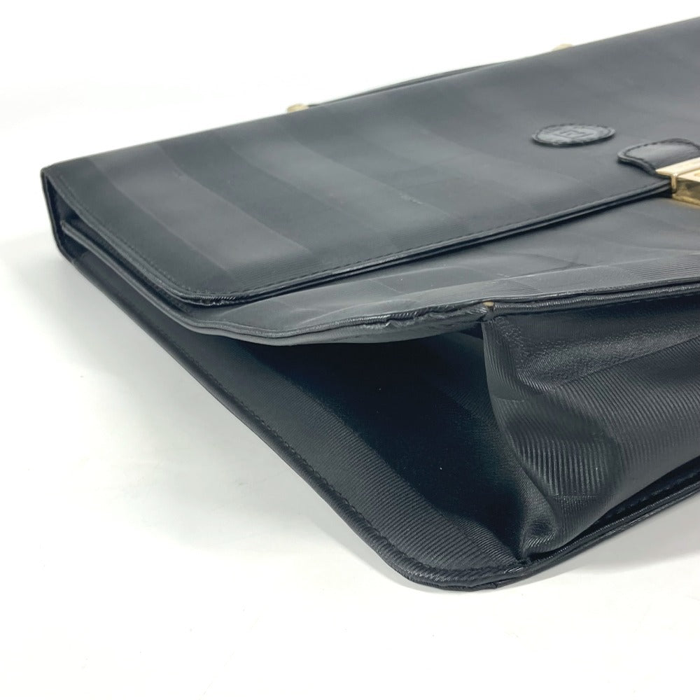FENDI Business bag PVC / Leather black vintage Pecan logo