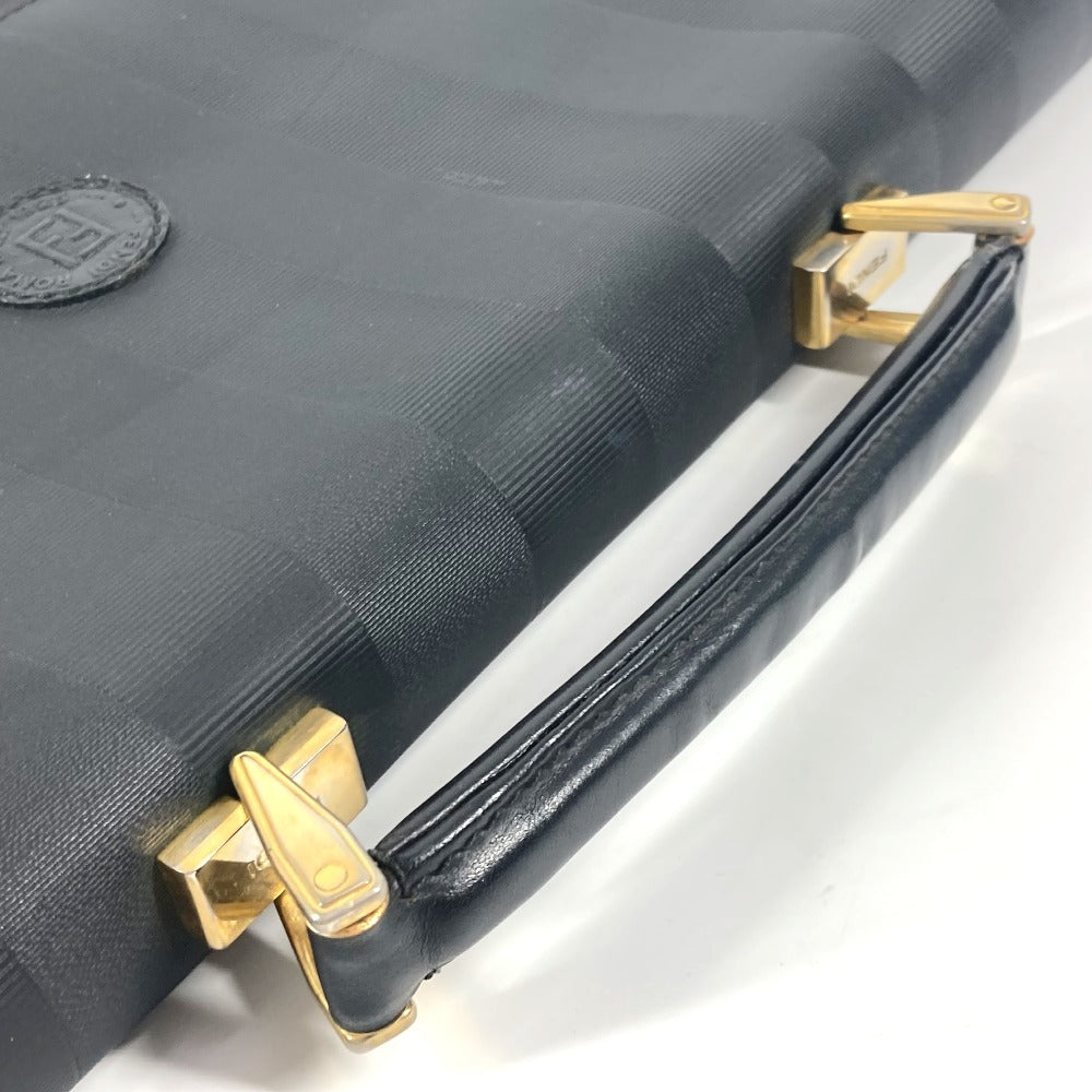 FENDI Business bag PVC / Leather black vintage Pecan logo