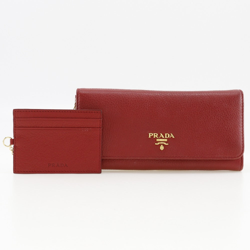 PRADA Long Wallet Purse 1MH132 leather Red Vitterodino