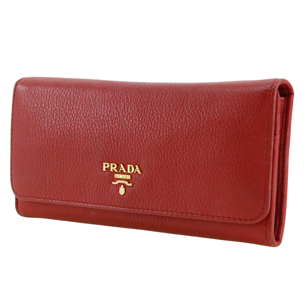 PRADA Long Wallet Purse 1MH132 leather Red Vitterodino