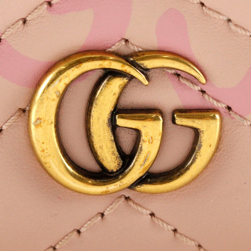 GUCCI Bifold Wallet 449421 leather pink GG ghost Compact wallet