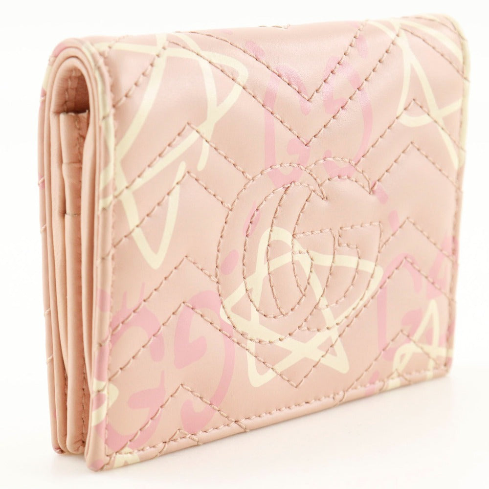 GUCCI Bifold Wallet 449421 leather pink GG ghost Compact wallet