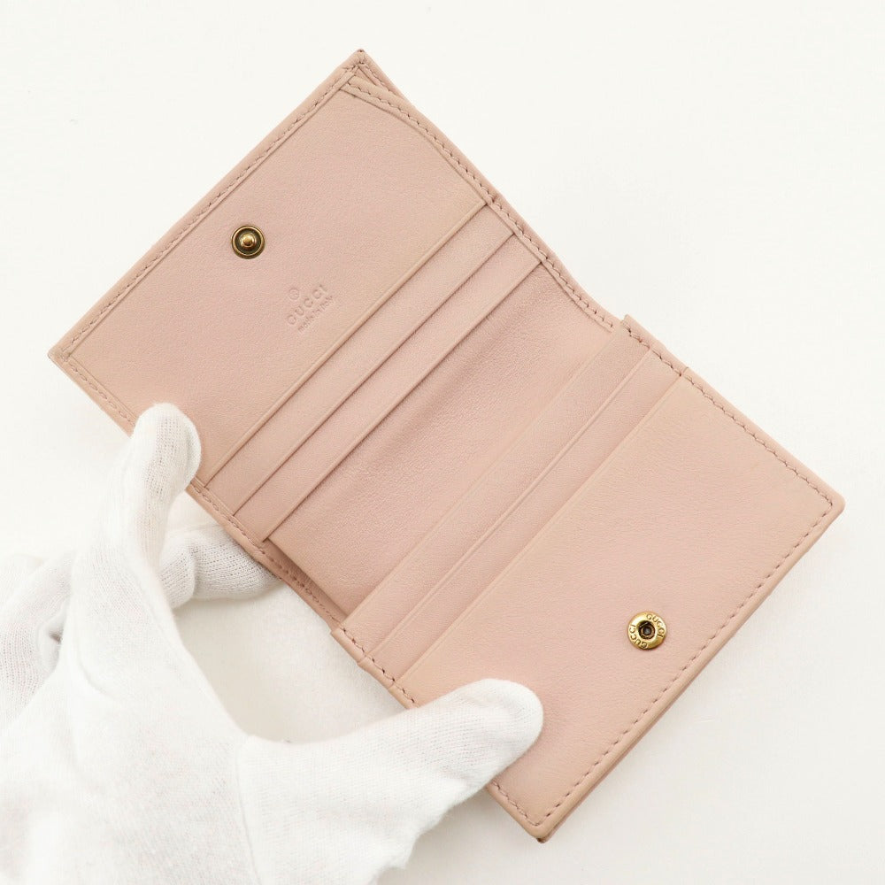 GUCCI Bifold Wallet 449421 leather pink GG ghost Compact wallet