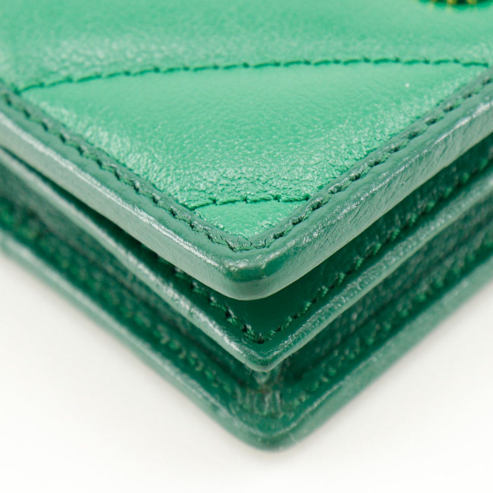 GUCCI Bifold Wallet 573811 leather green GG Marmont Compact wallet