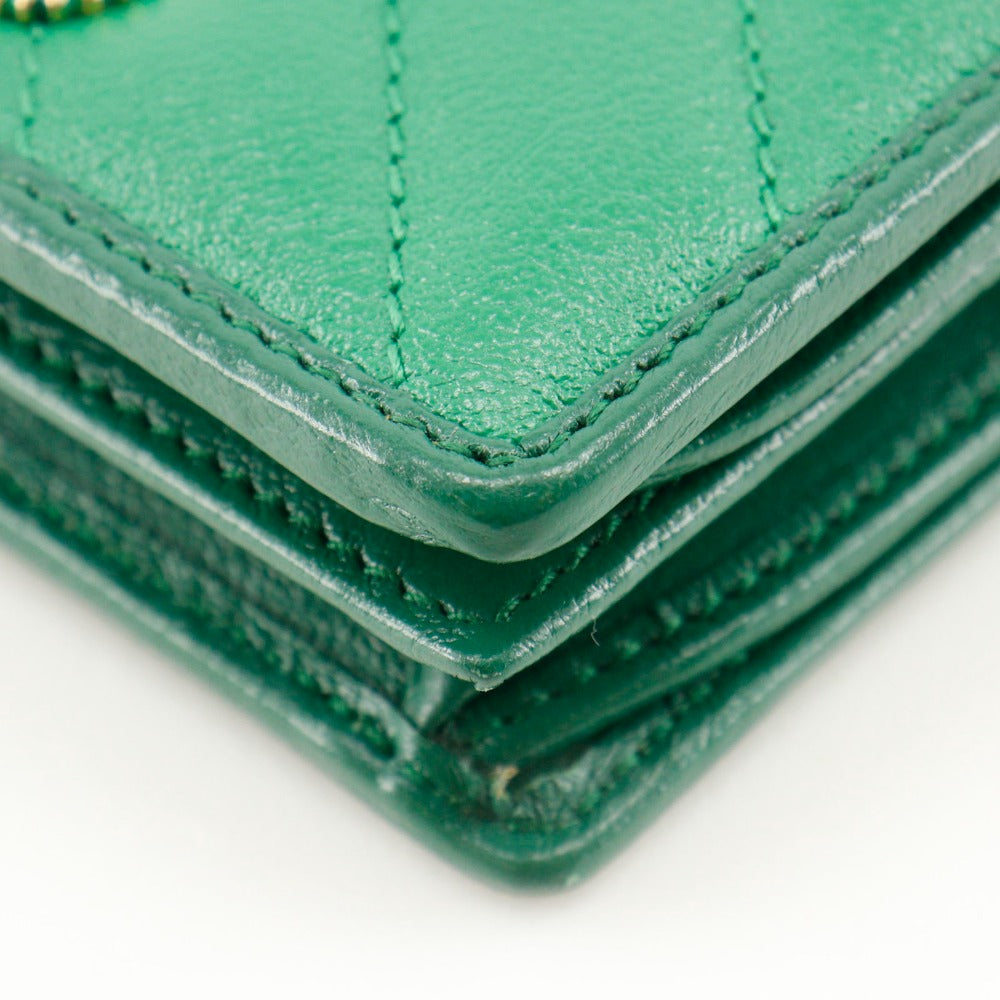GUCCI Bifold Wallet 573811 leather green GG Marmont Compact wallet