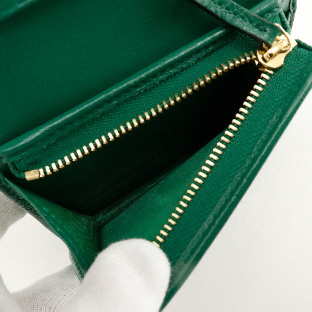 GUCCI Bifold Wallet 573811 leather green GG Marmont Compact wallet