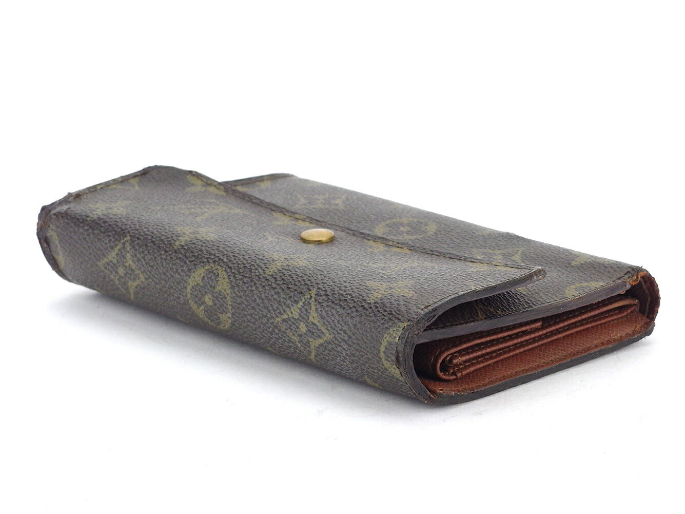 LOUIS VUITTON Tri-fold wallet M61202 Brown beige gold Porte TresorEtui Papie