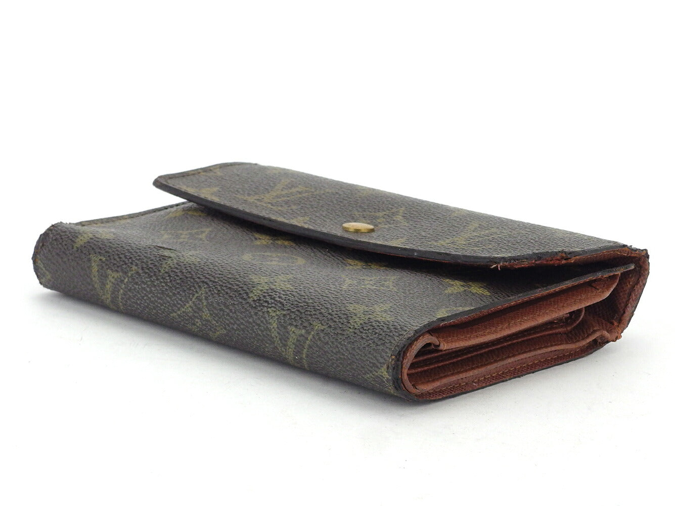 LOUIS VUITTON Tri-fold wallet M61202 Brown beige gold Porte TresorEtui Papie