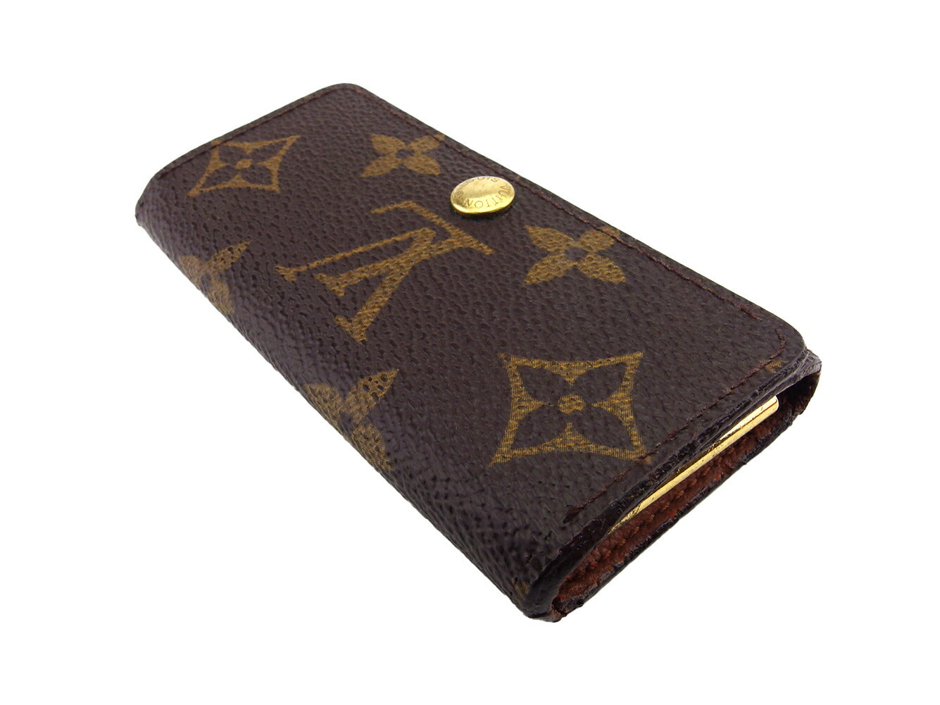 LOUIS VUITTON Key case Key holder M62631 Brown beige gold Multicles4