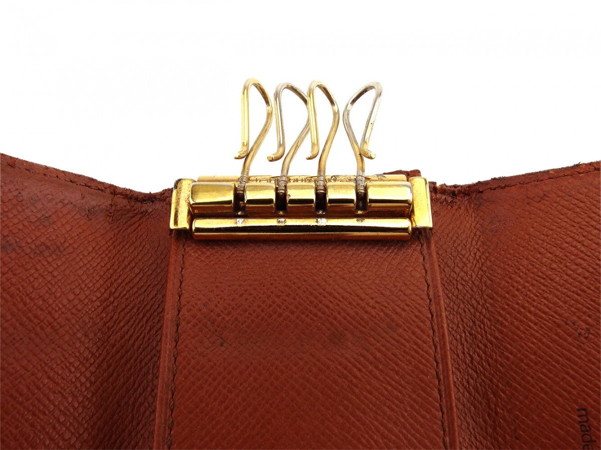 LOUIS VUITTON Key case Key holder M62631 Brown beige gold Multicles4