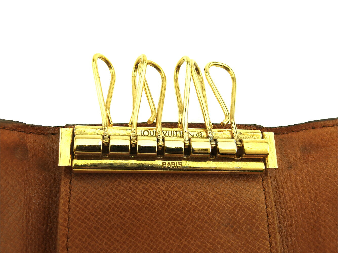 LOUIS VUITTON Key case Key holder M62630 Brown beige gold Multicles6