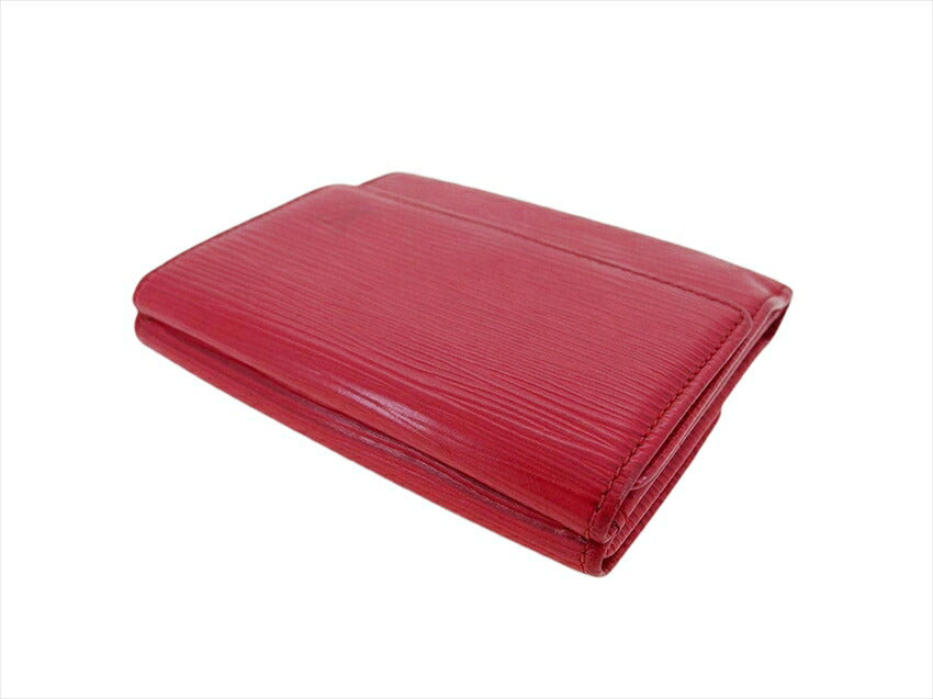 LOUIS VUITTON Bifold Wallet M63487 Red Porte Monnaie Billets Cartes Credit