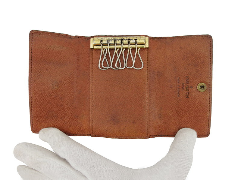 LOUIS VUITTON Key case Key holder M62630 Brown beige gold Multicles6