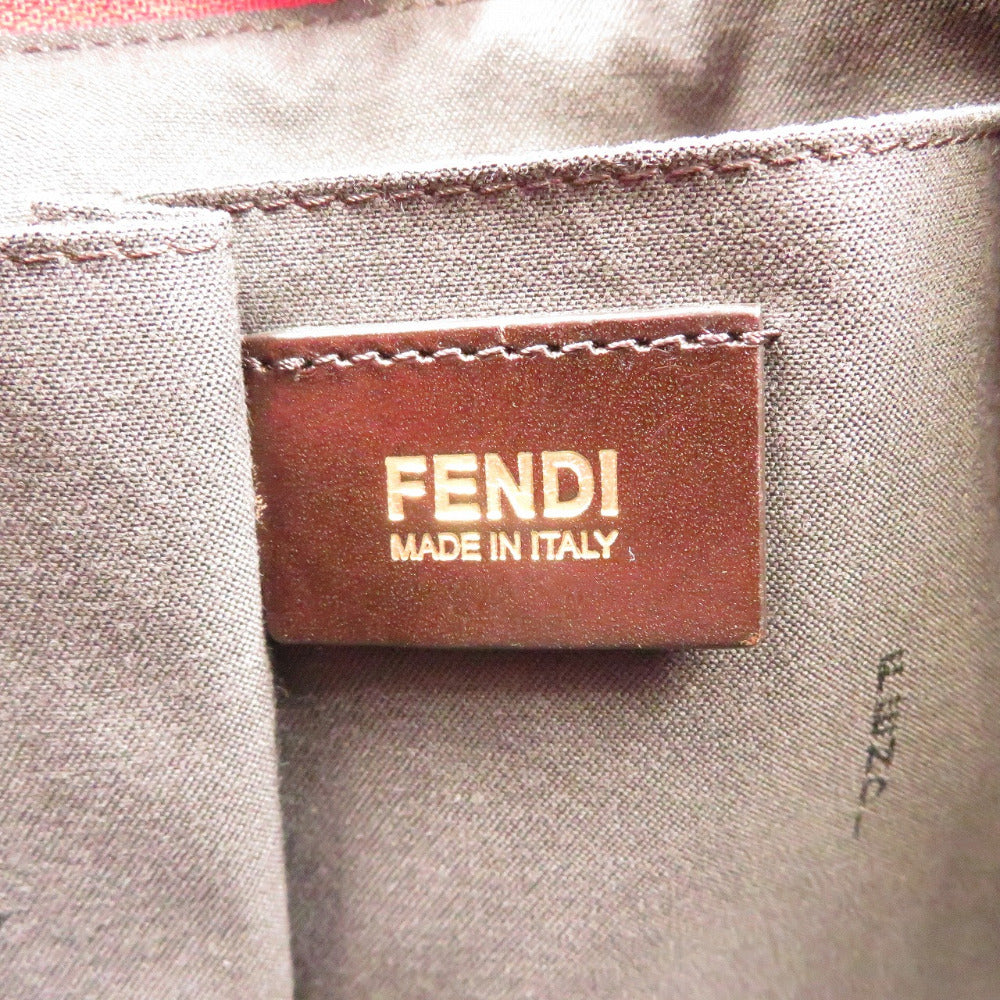 FENDI Tote Bag 8BH215 PVC coated canvas Red Zucchino Women Used Authentic