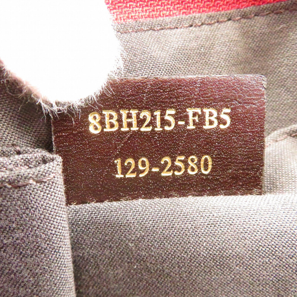FENDI Tote Bag 8BH215 PVC coated canvas Red Zucchino Women Used Authentic