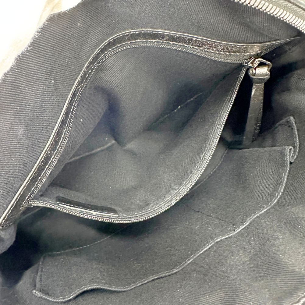 LOEWE Handbag Nylon canvas, leather black anagram Women Used Authentic