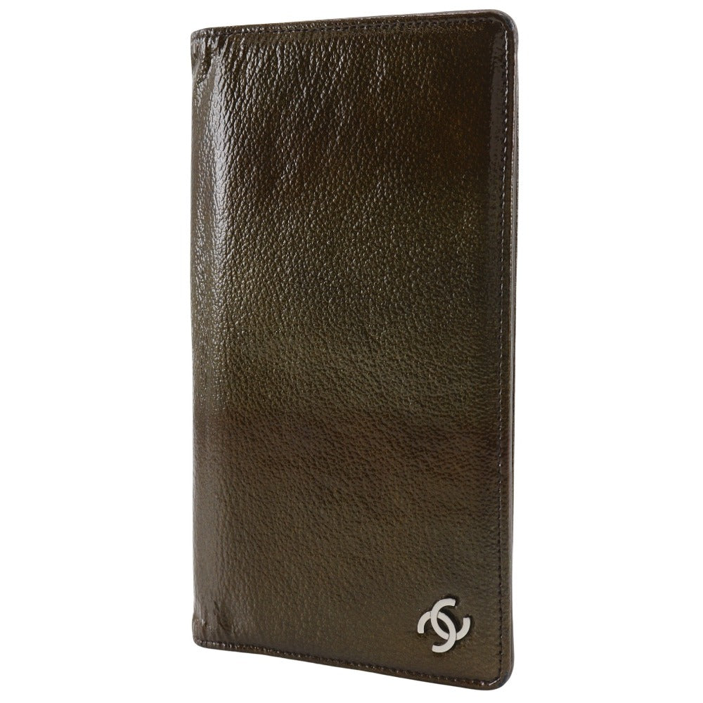 CHANEL Long Wallet Purse enamel bronze COCO Mark
