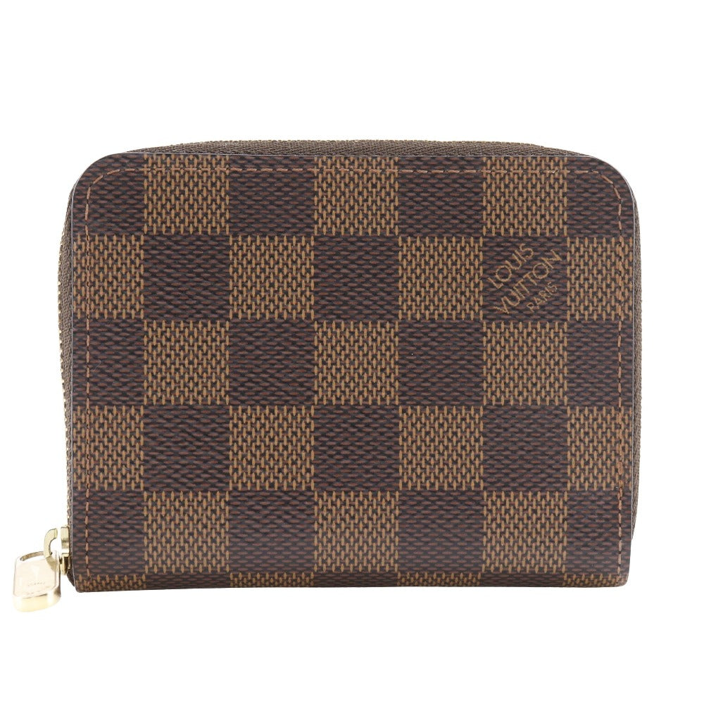 LOUIS VUITTON Coin case N63070 Damier canvas Brown Zip around purse
