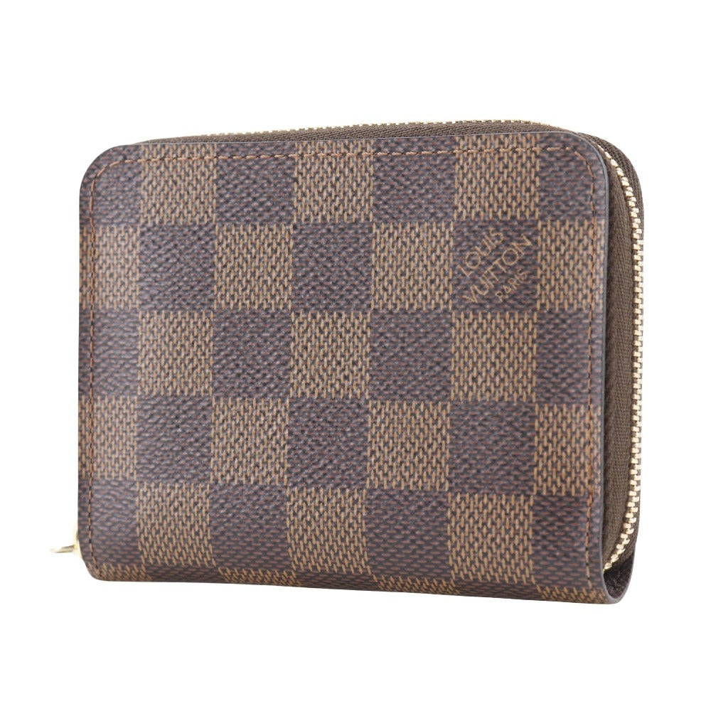 LOUIS VUITTON Coin case N63070 Damier canvas Brown Zip around purse