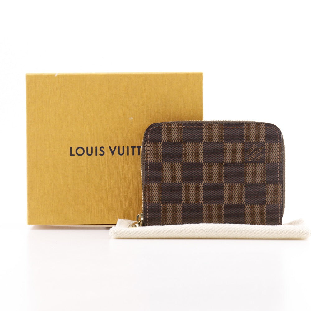 LOUIS VUITTON Coin case N63070 Damier canvas Brown Zip around purse