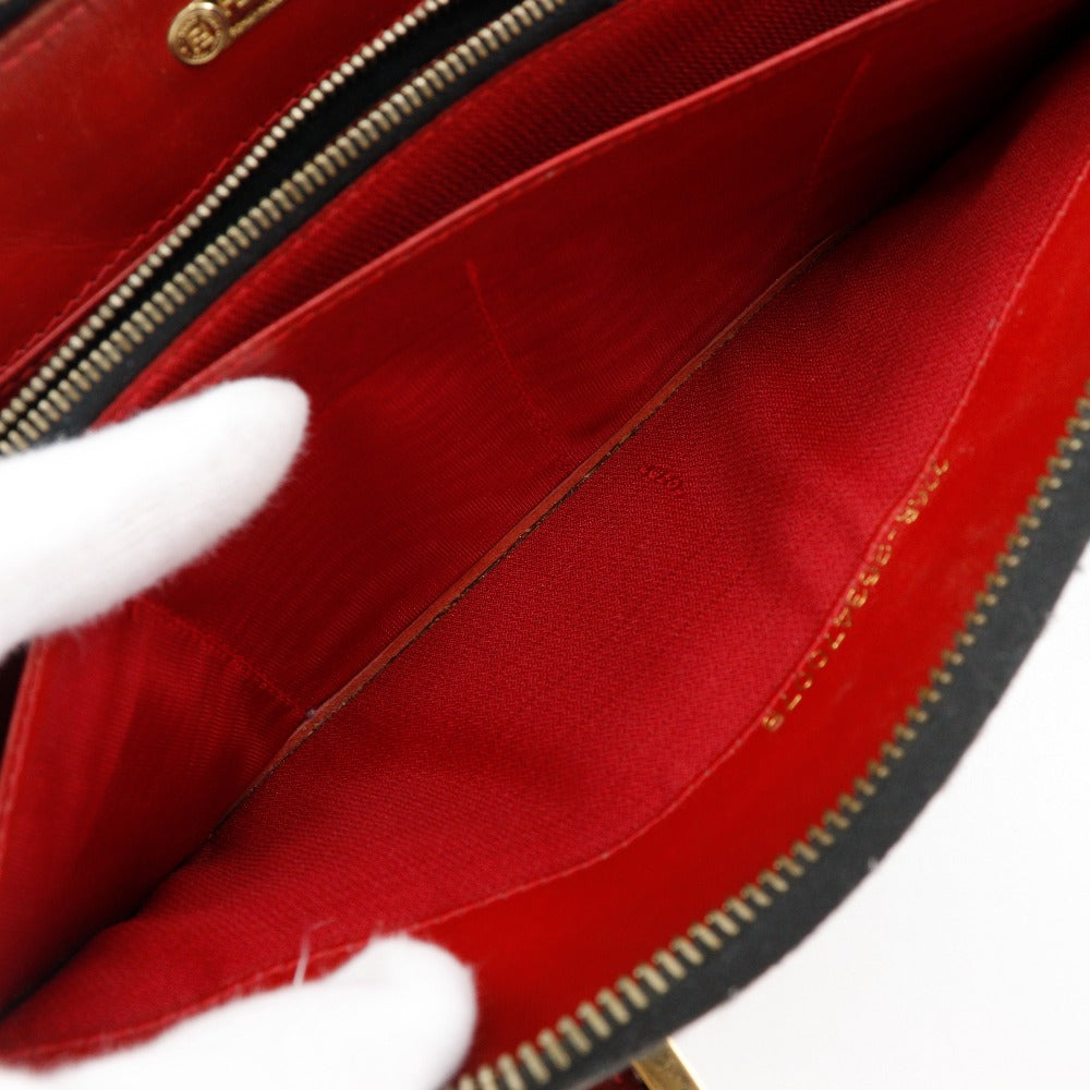 FENDI Handbag Nylon canvas Brown / red Leopard Leopard Pattern Wallet bag