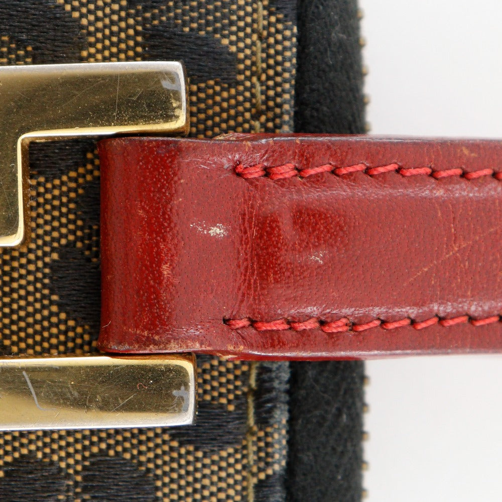 FENDI Handbag Nylon canvas Brown / red Leopard Leopard Pattern Wallet bag
