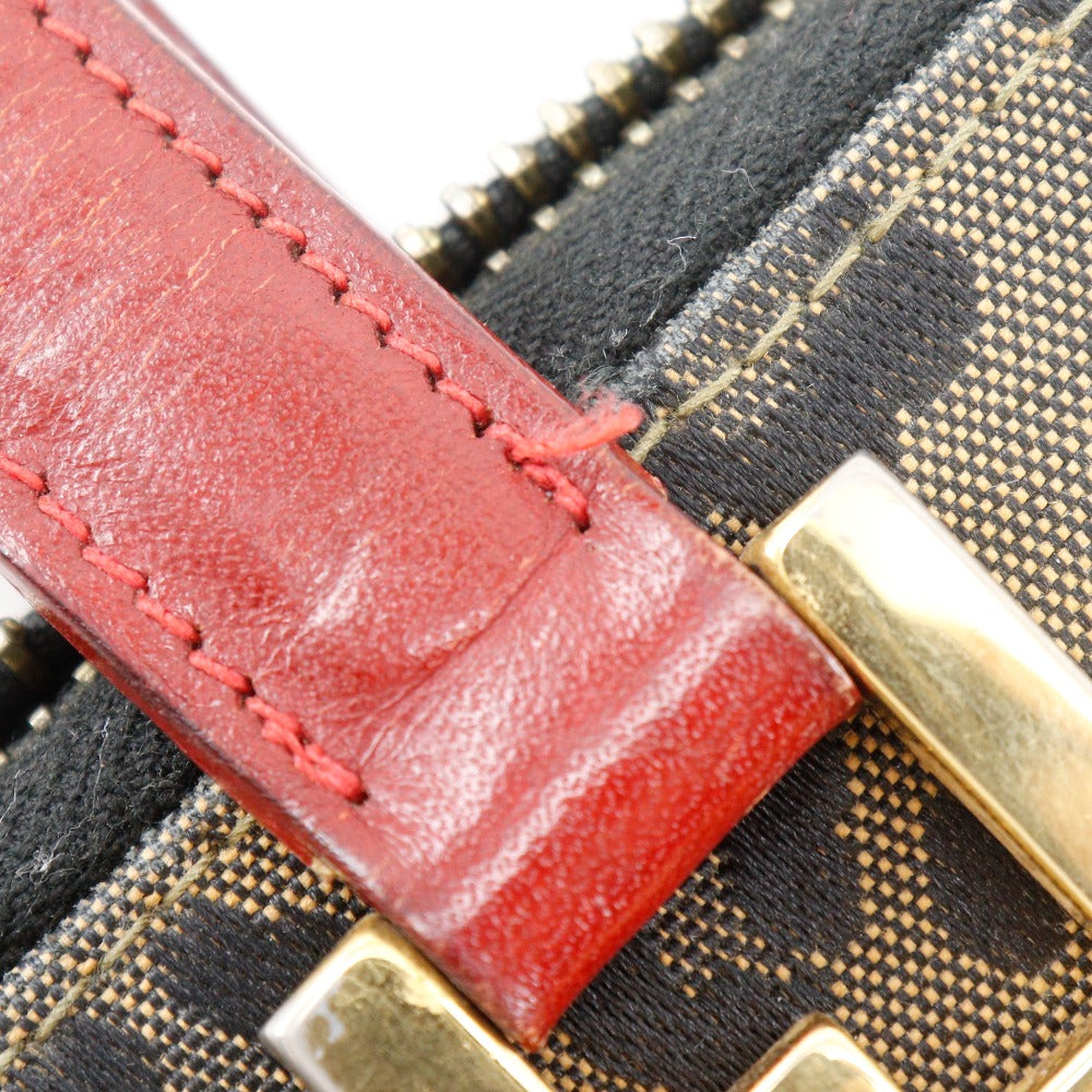 FENDI Handbag Nylon canvas Brown / red Leopard Leopard Pattern Wallet bag
