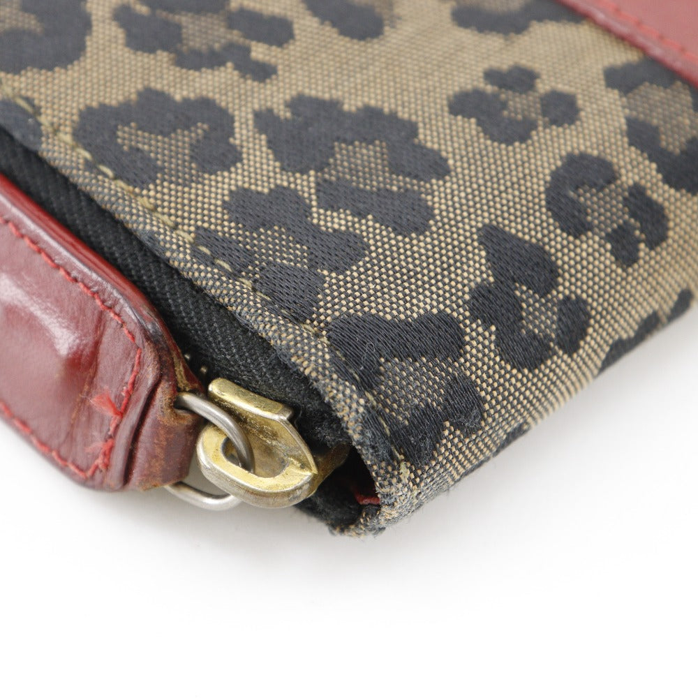 FENDI Handbag Nylon canvas Brown / red Leopard Leopard Pattern Wallet bag