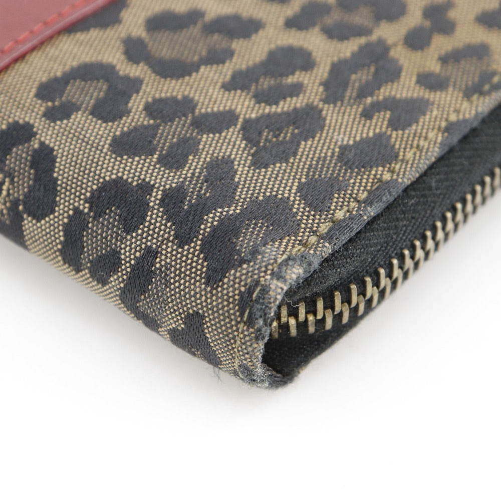 FENDI Handbag Nylon canvas Brown / red Leopard Leopard Pattern Wallet bag