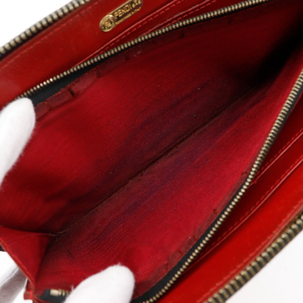 FENDI Handbag Nylon canvas Brown / red Leopard Leopard Pattern Wallet bag