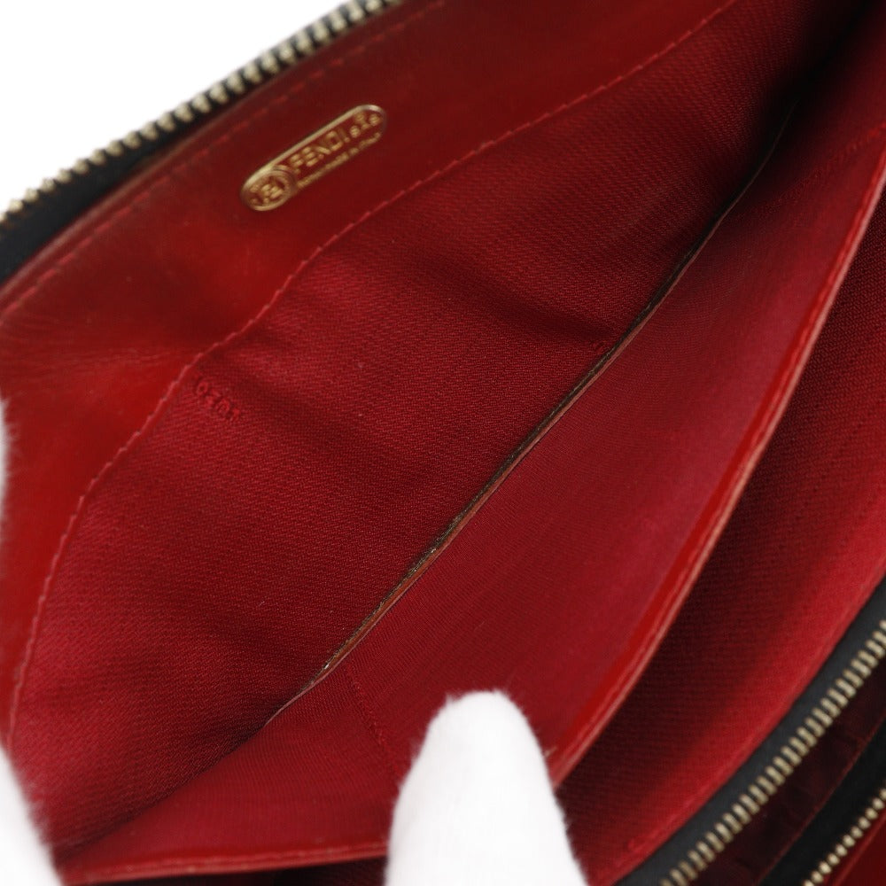 FENDI Handbag Nylon canvas Brown / red Leopard Leopard Pattern Wallet bag