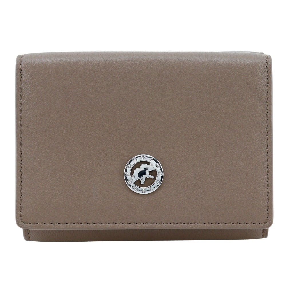 HUNTING WORLD Tri-fold wallet leather Brown Women Used Authentic
