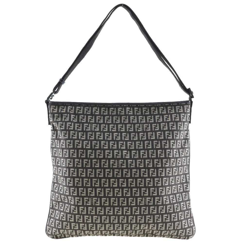 FENDI Shoulder Bag canvas Brown Zucchino one belt