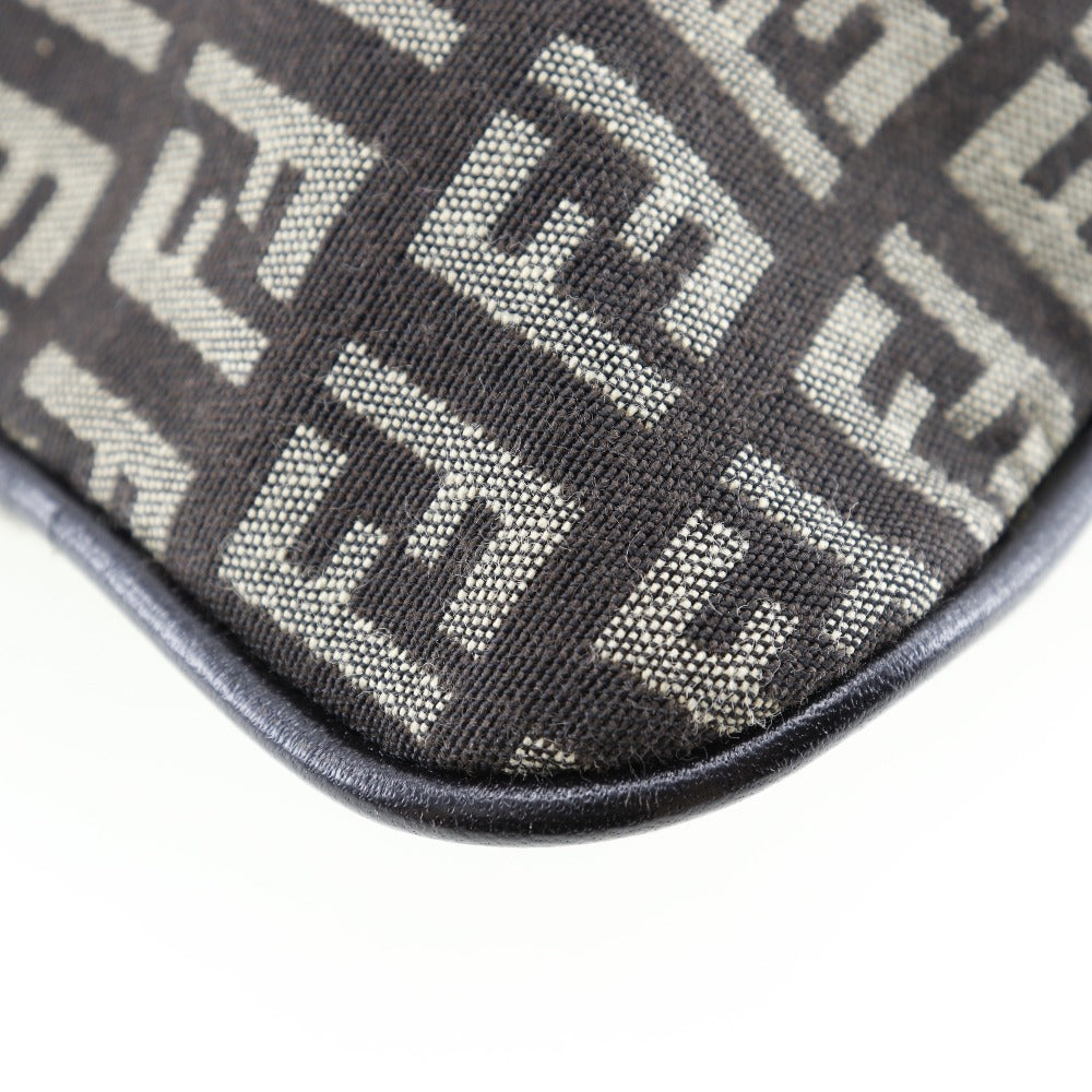FENDI Shoulder Bag canvas Brown Zucchino one belt