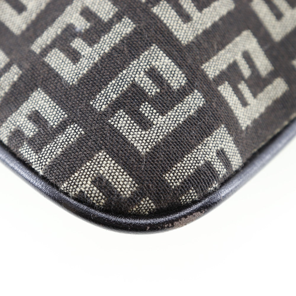 FENDI Shoulder Bag canvas Brown Zucchino one belt