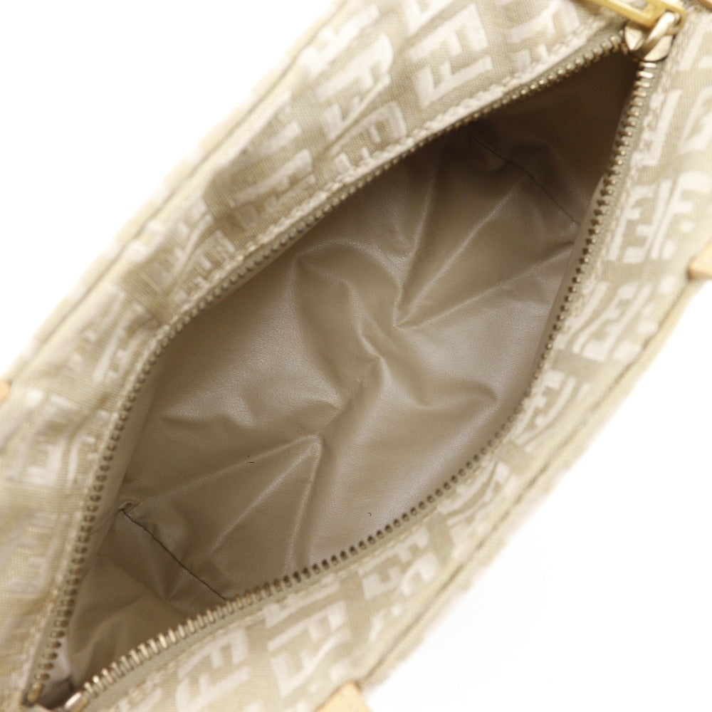 FENDI Handbag canvas beige Zucca